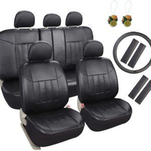 black faux leather car seat covers